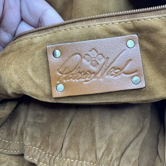 Patricia Nash Bag Womens Medium Dark Brown Suede Bucket Drawstring Fringe - Picture 13 of 16